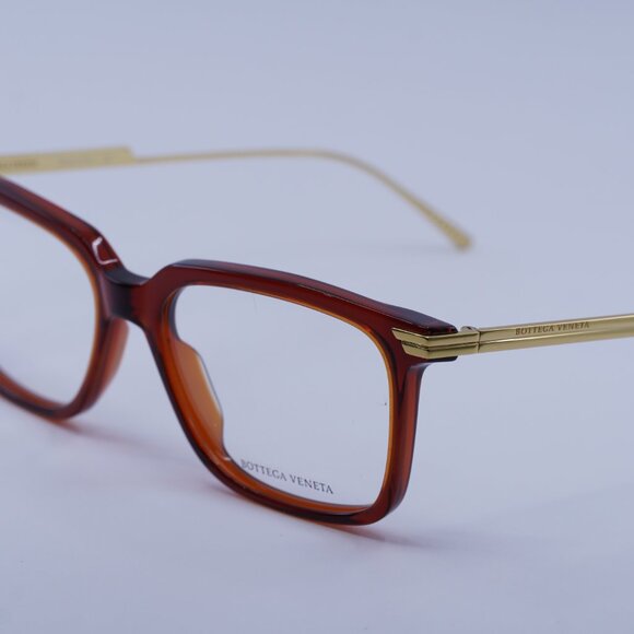 Bottega Veneta BV1009O 004 Eyeglasses Burgundy/Gold 54mm Square Frame - Picture 5 of 11
